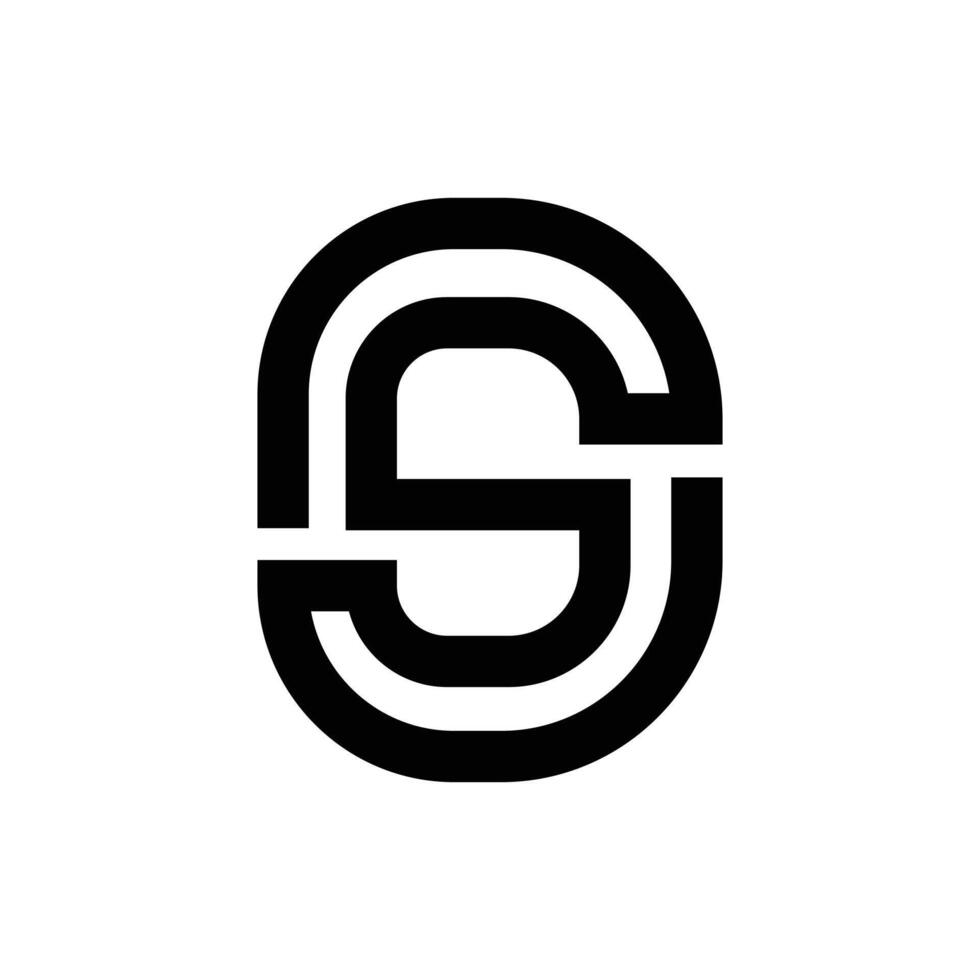 Letter Cs or Sc creative line art capsule shape modern logo vector