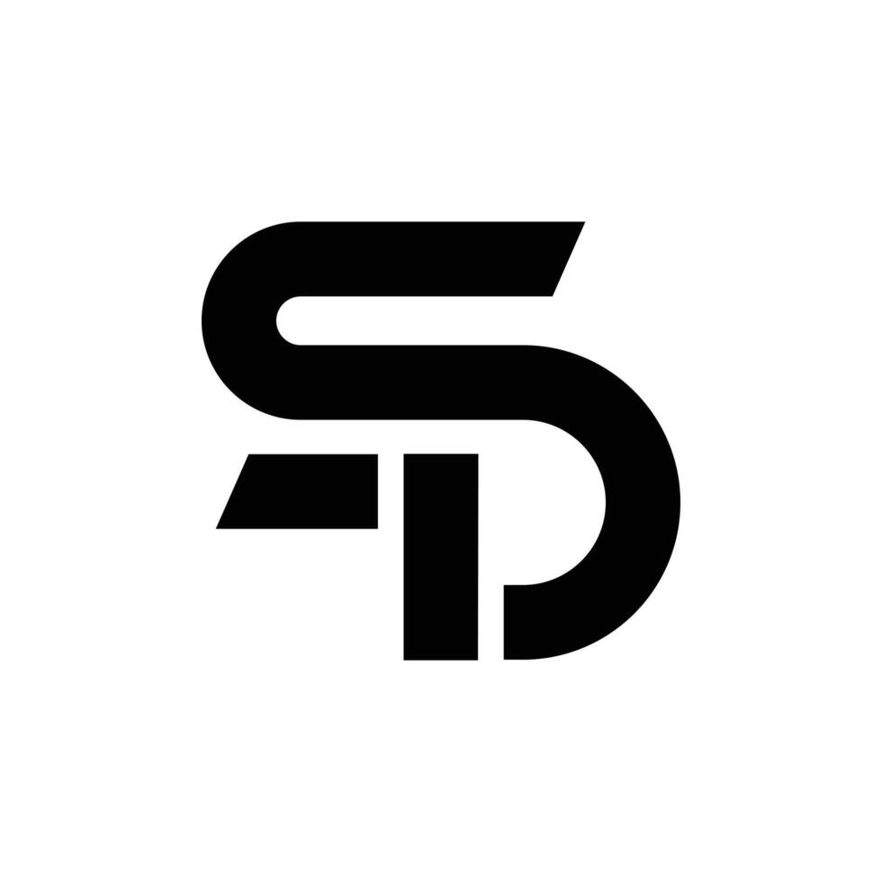 Letter Sd new unique shapes alphabet modern logo vector