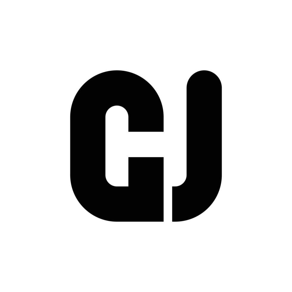 Letter c h j negative space modern monogram logo design vector