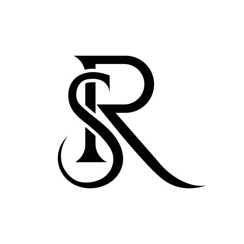 Letter Sr creative shape modern classic unique logo vector