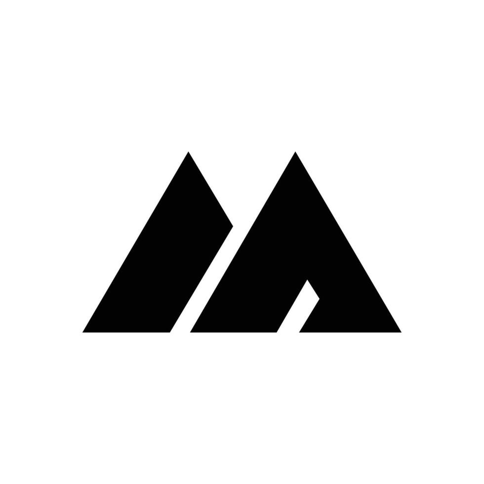 Letter Ma or Am with mountain shape modern unique logo idea vector