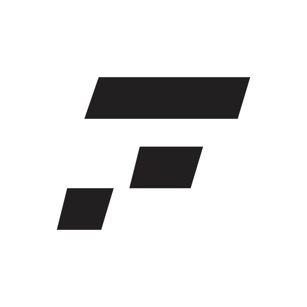 Letter F 3d stylish typography logo idea vector