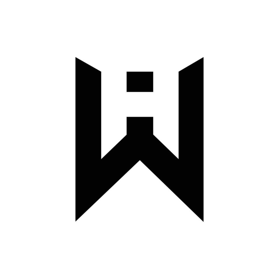 Letter Hw or Wh negative space new unique logo vector