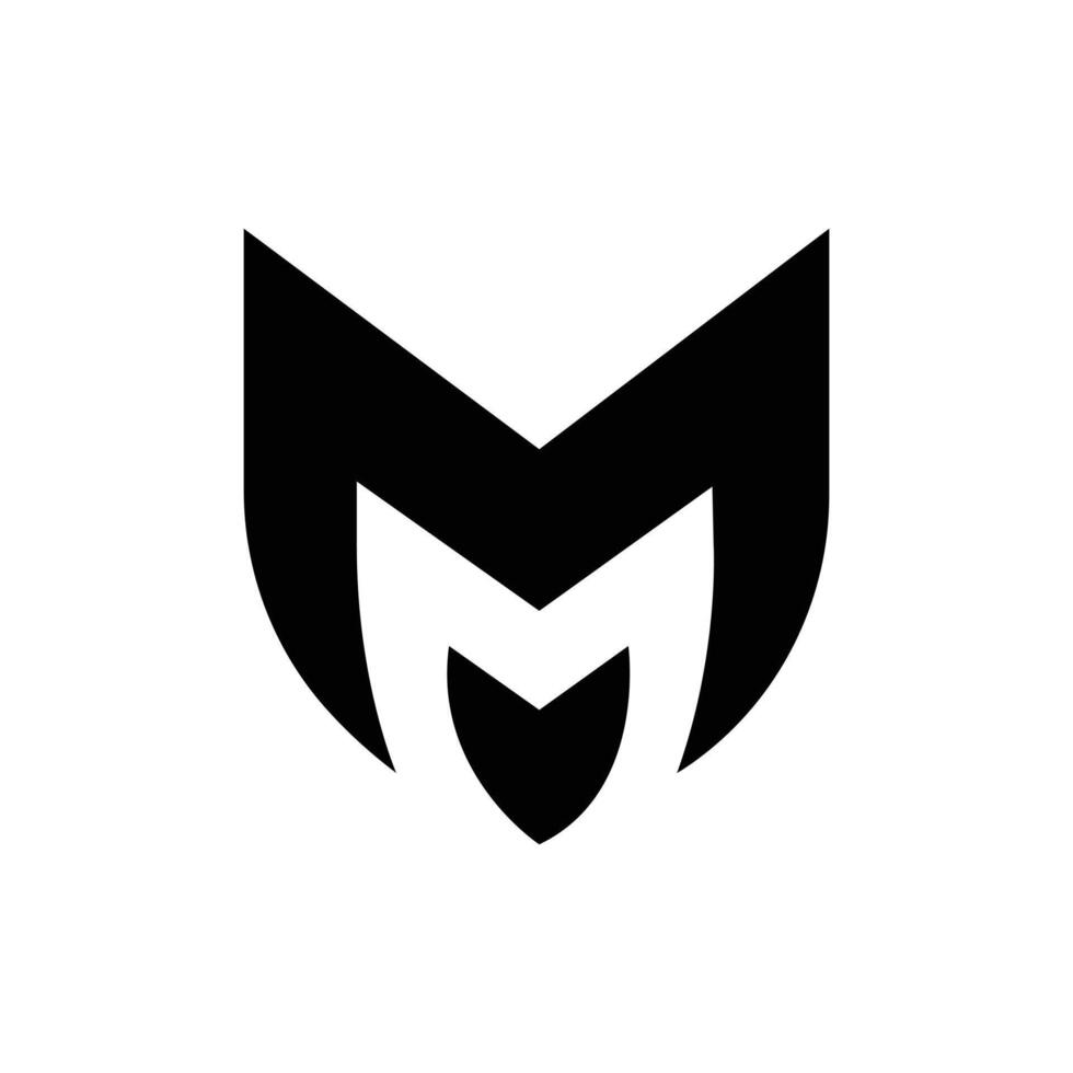 Modern letter Mv or Vm negative space creative logo vector