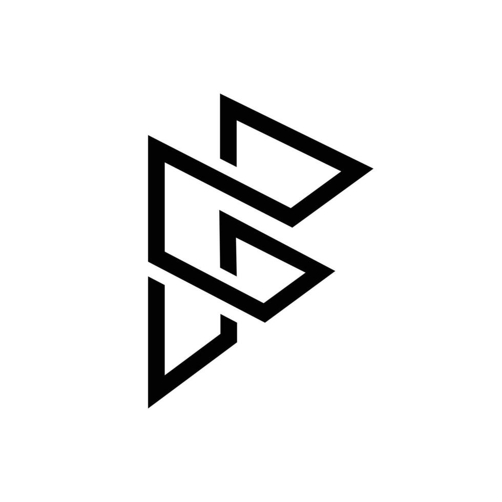 Letter F line art creative unique elegant logo vector