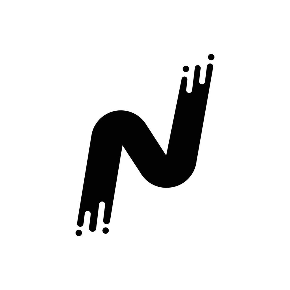 Modern letter N with tech branding creative logo vector