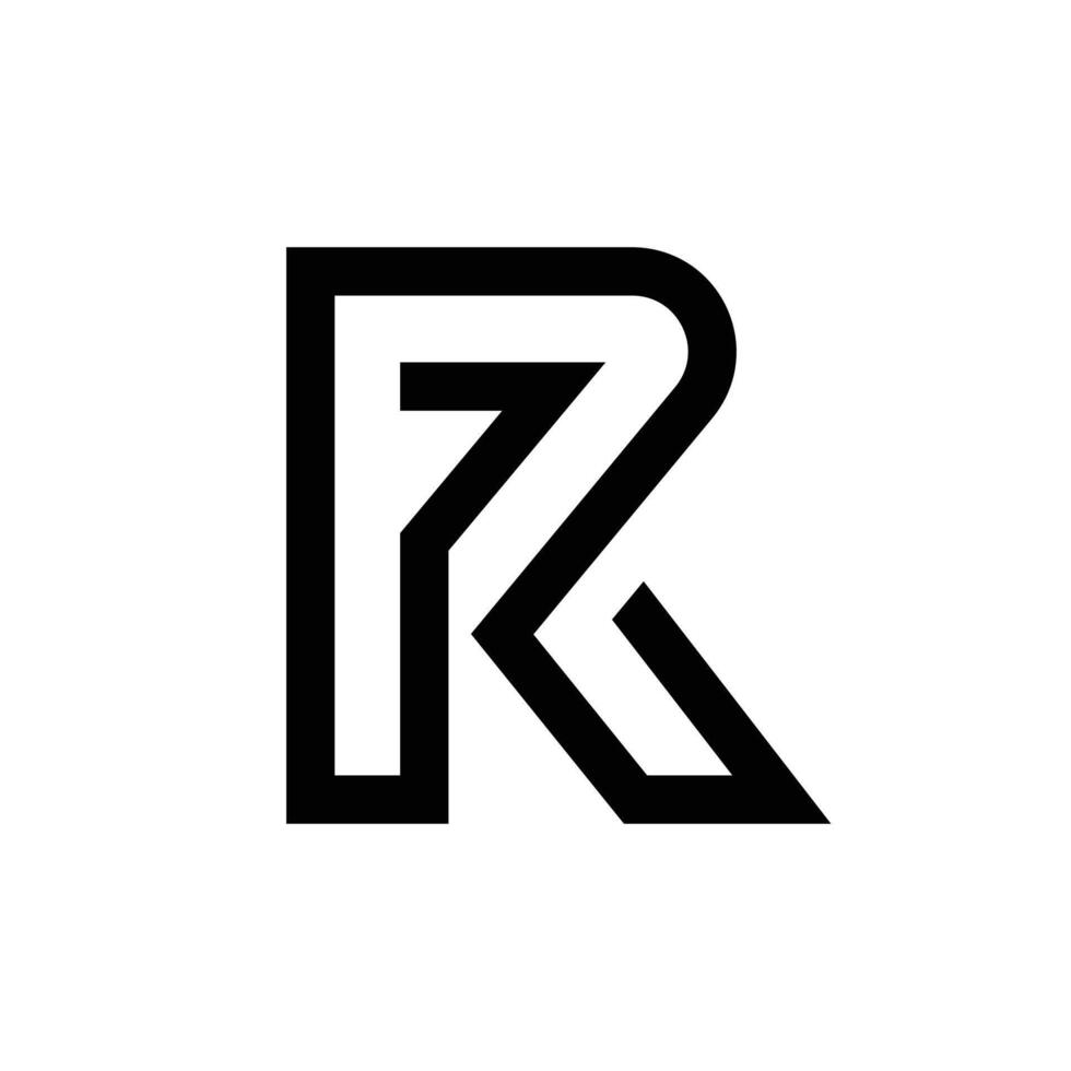 Letter R line art creative unique elegant logo vector