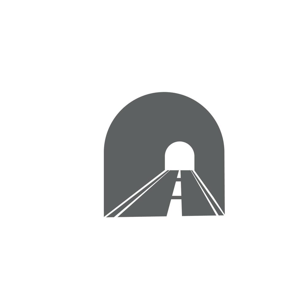 flat design tunnel road illustration. vector