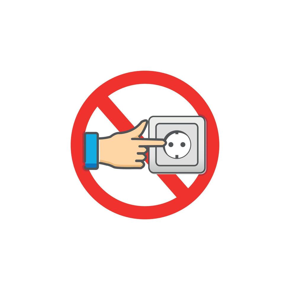 illustration of a sign that does not touch the socket. vector