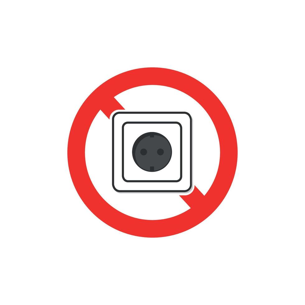 illustration design prohibited from using electrical contact sockets. vector