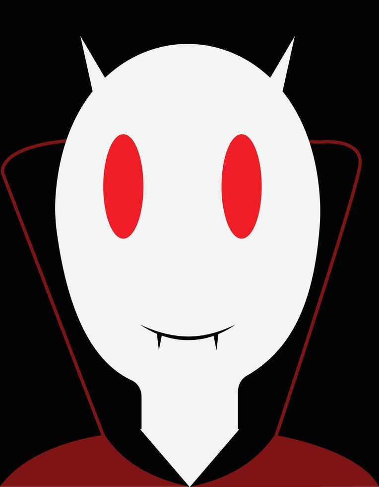 Aa alien with vampire character, vampire illustration, suitable for social media and profile picture, also good for print material and T shirts and posters, can be used for kids stories characters vector