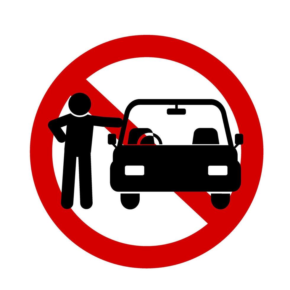 warning sign prohibiting touching and handling the car vector