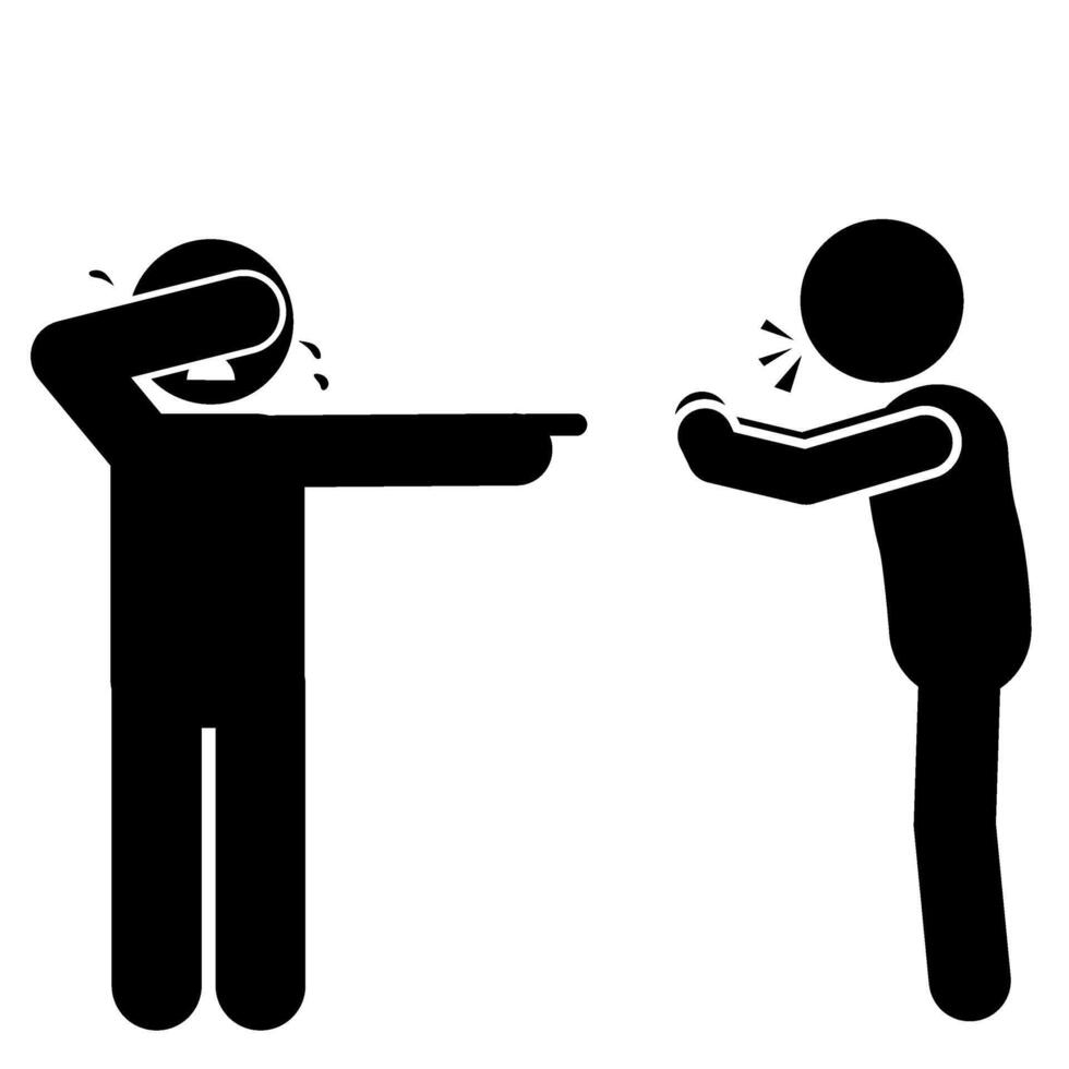 illustration of a crying stick figure icon vector