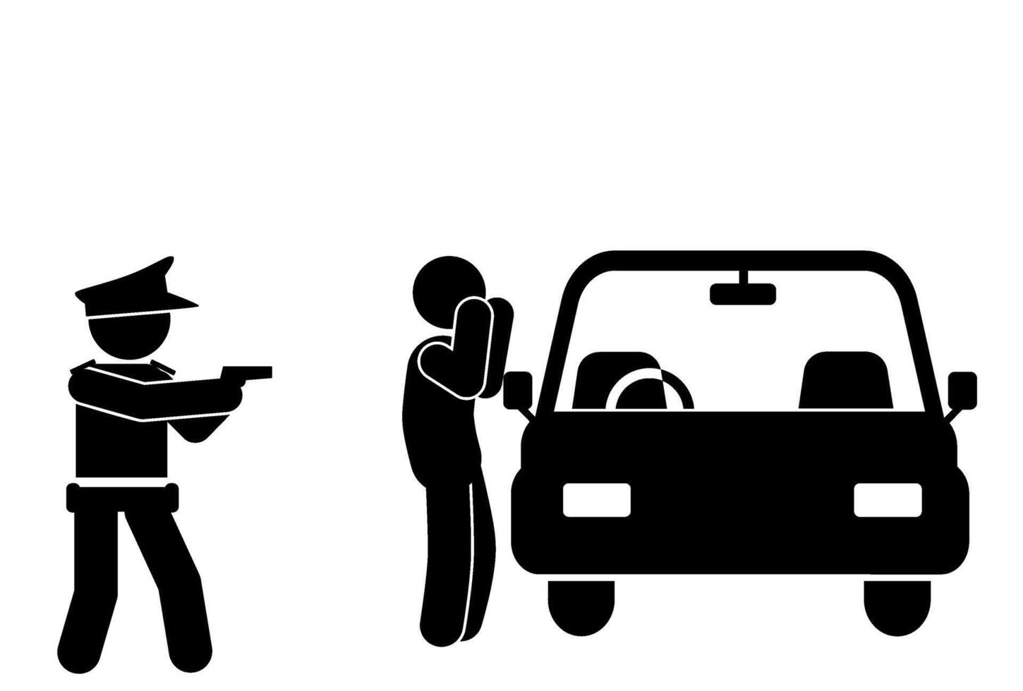 illustration of police stopping a car driver vector