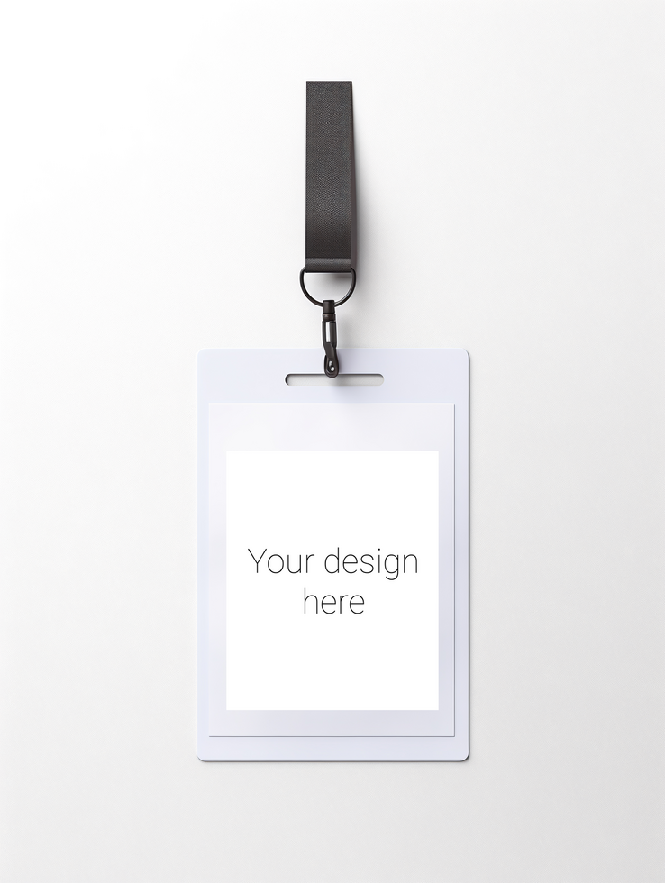 Clean ID Card Mockup on White Background psd