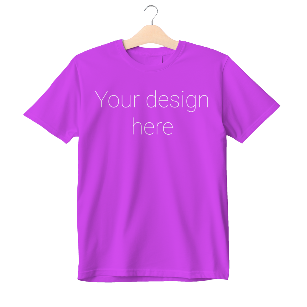 Purple T-Shirt Mockup Isolated Front View Clean Background psd