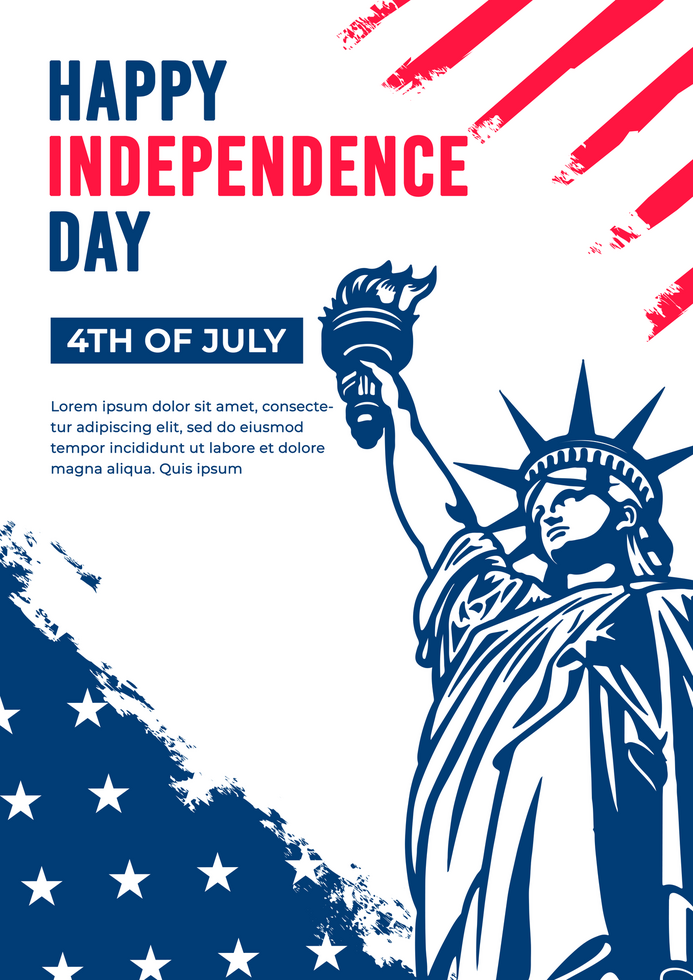 Flyer template United States independence day celebration background psd