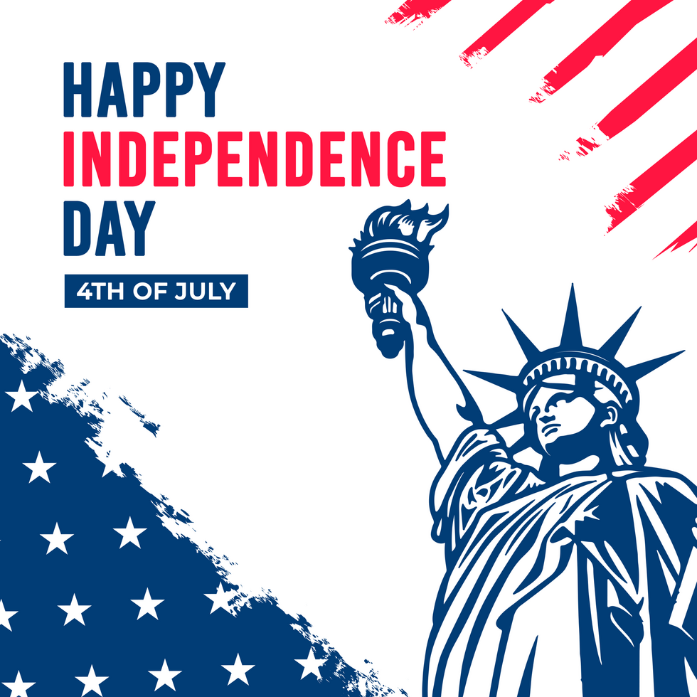 Social media post template United States independence day celebration background psd