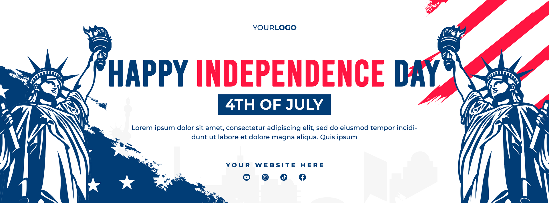 Social media cover template United States independence day celebration background psd