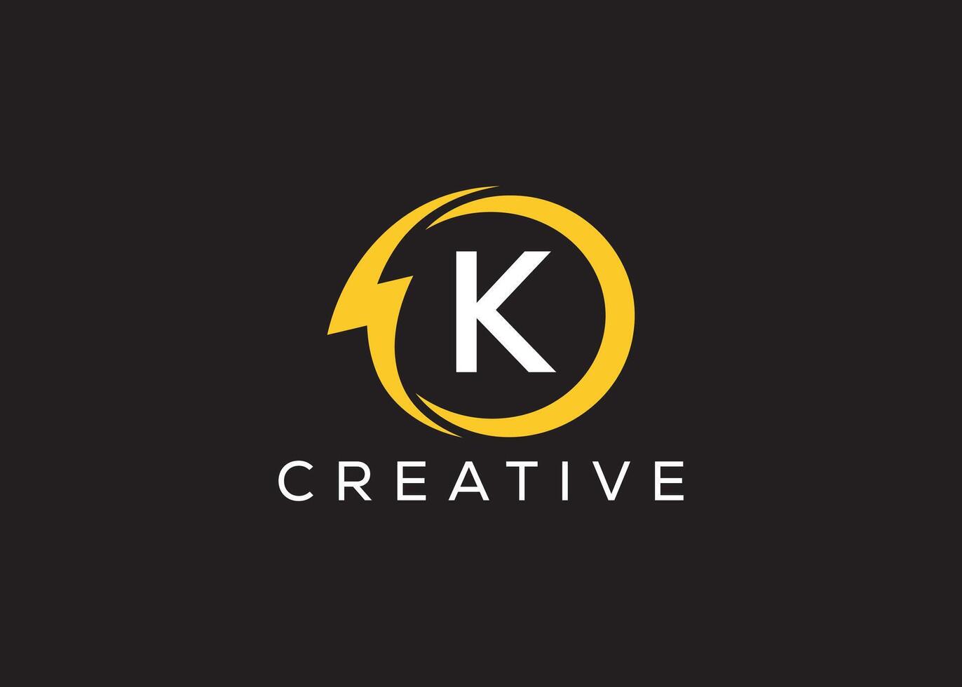 Minimal and professional Letter K thunder logo design template vector