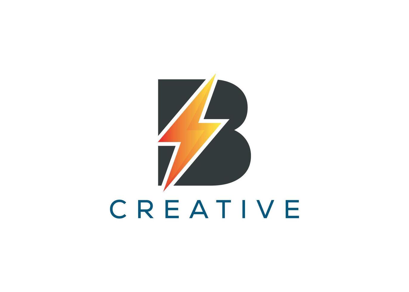 Minimal and professional Letter B thunder logo design template vector