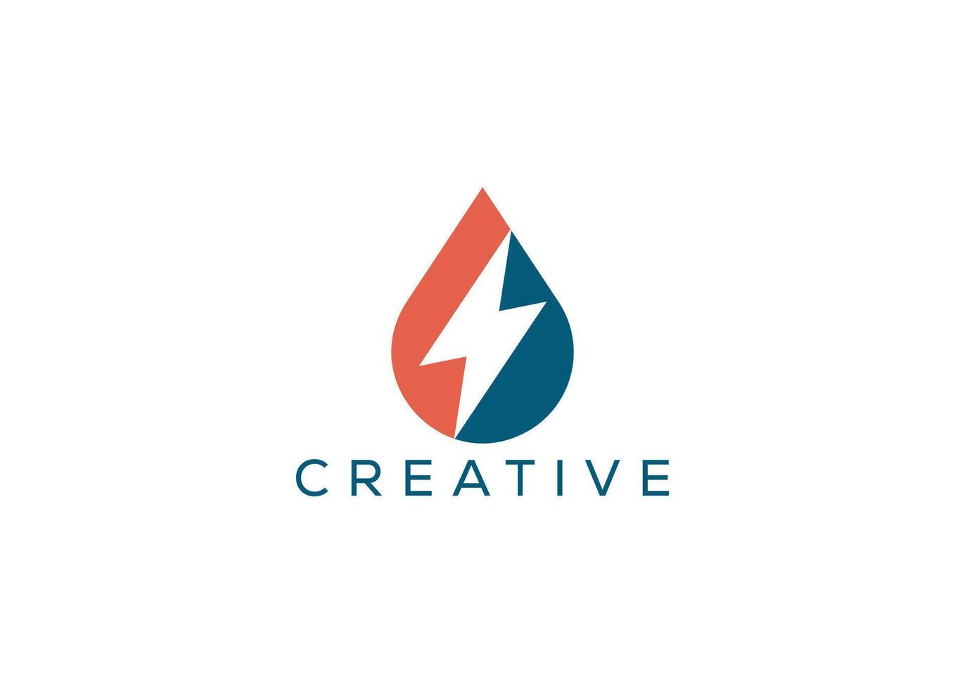 Minimal and professional thunder and drop logo design template vector