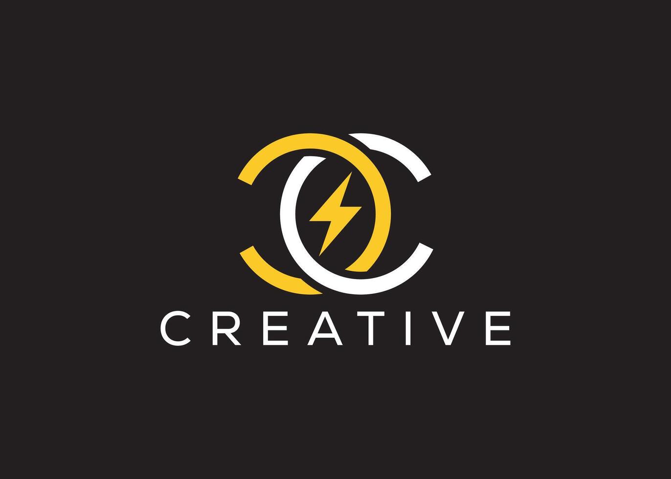 Minimal and professional Letter C C thunder logo design template vector