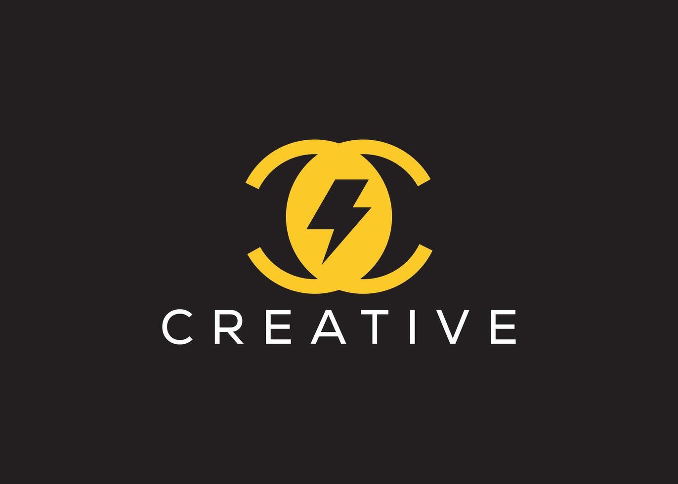 Minimal and professional Letter C C thunder logo design template vector