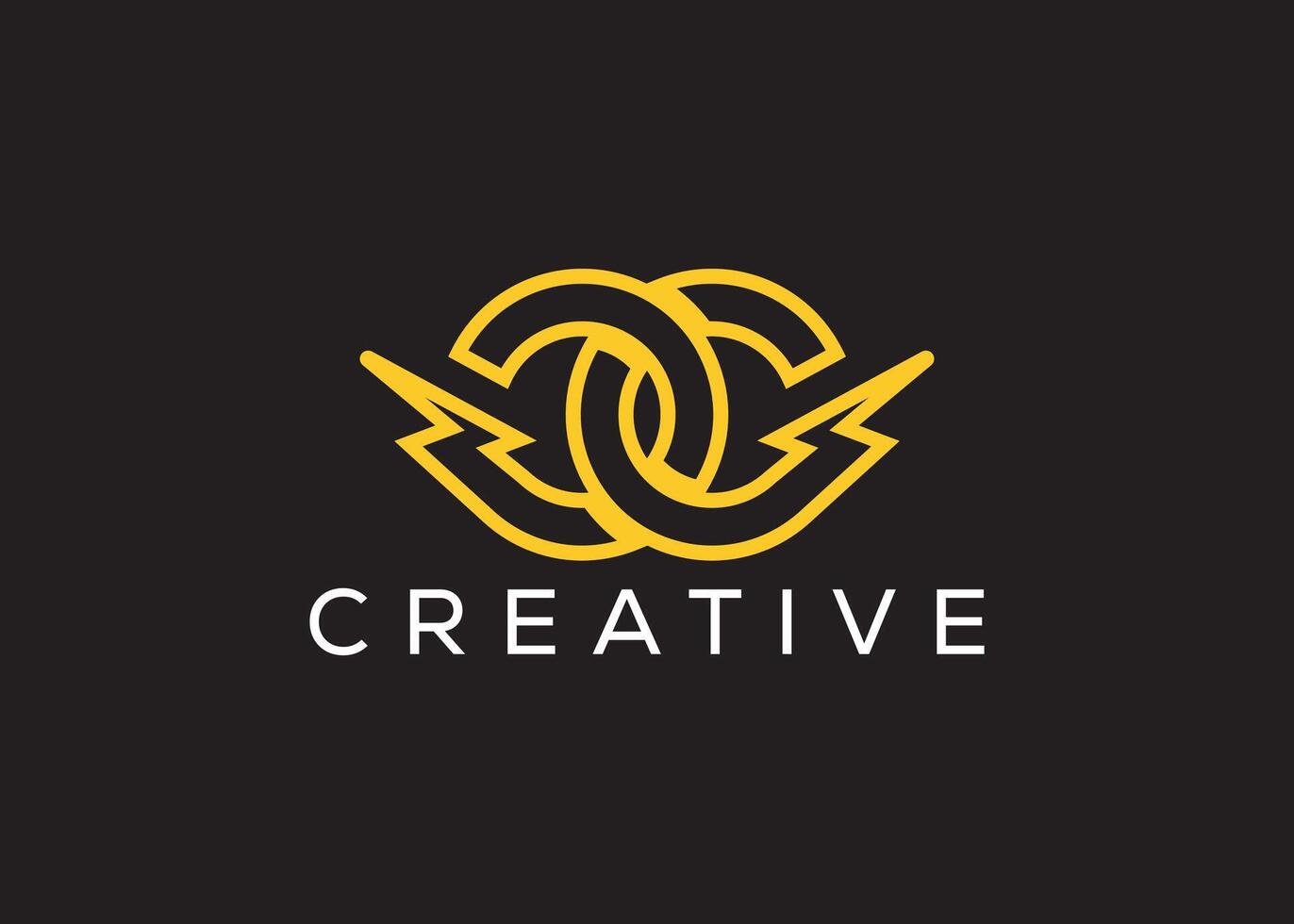 Minimal and professional Letter C C thunder logo design template vector