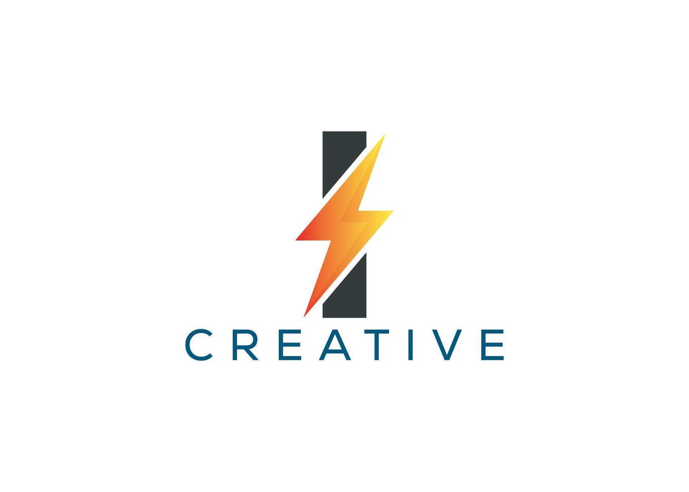 Minimal and professional Letter I thunder logo design template vector