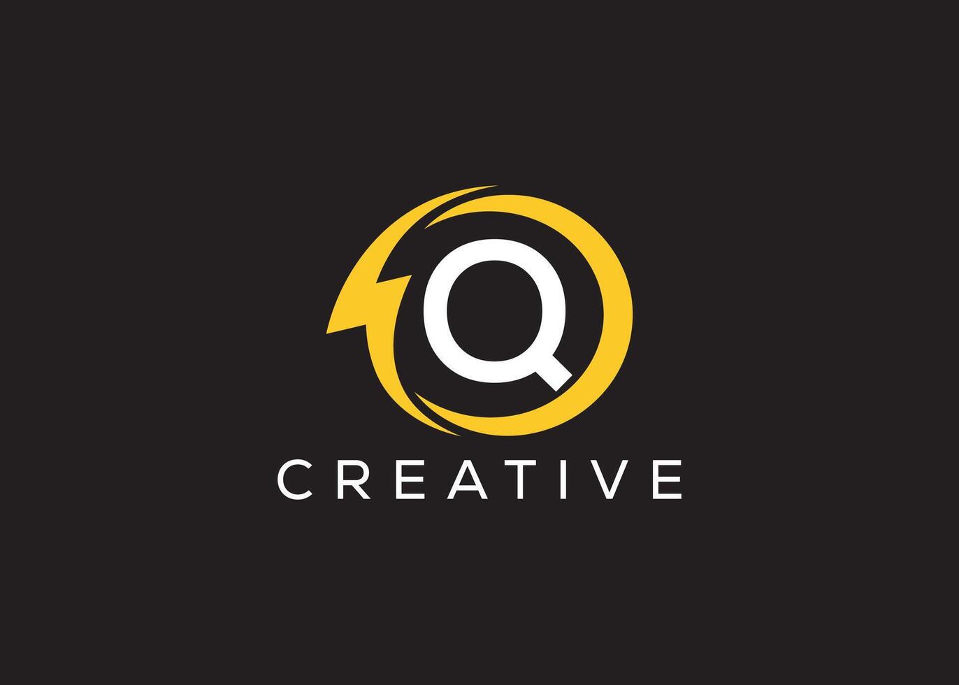 Minimal and professional Letter Q thunder logo design template vector
