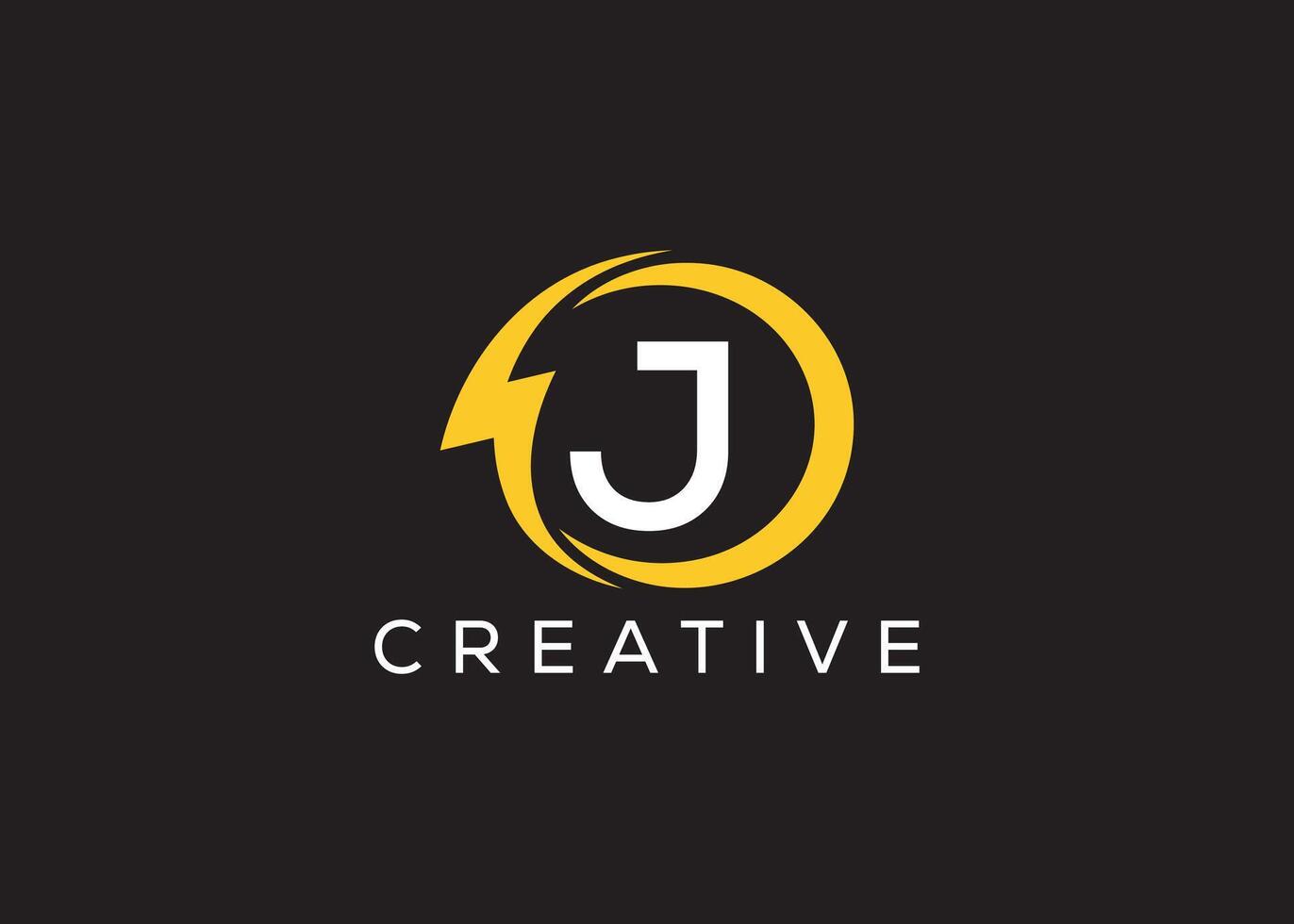 Minimal and professional Letter J thunder logo design template vector