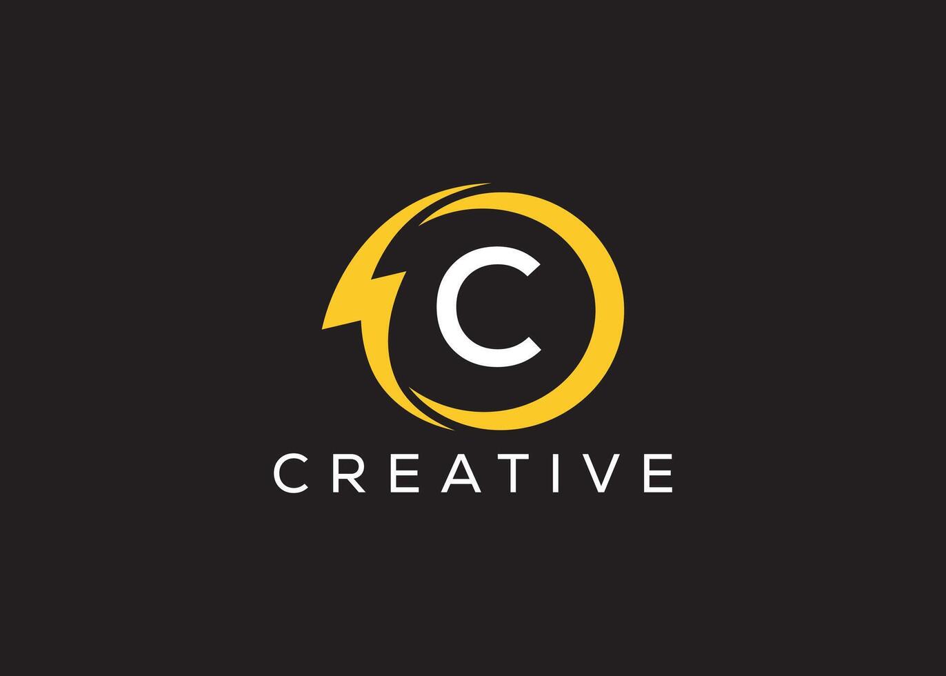 Minimal and professional Letter C thunder logo design template vector