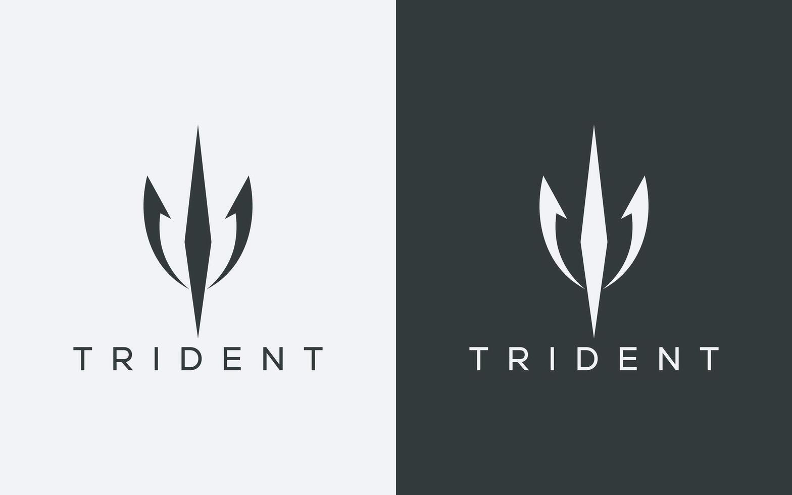 Minimalist trident logo. Modern abstract trident logo vector