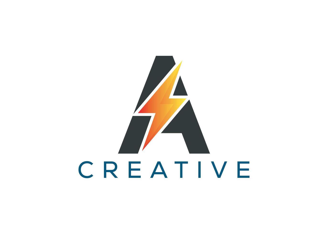 Minimal and professional Letter A thunder logo design template vector
