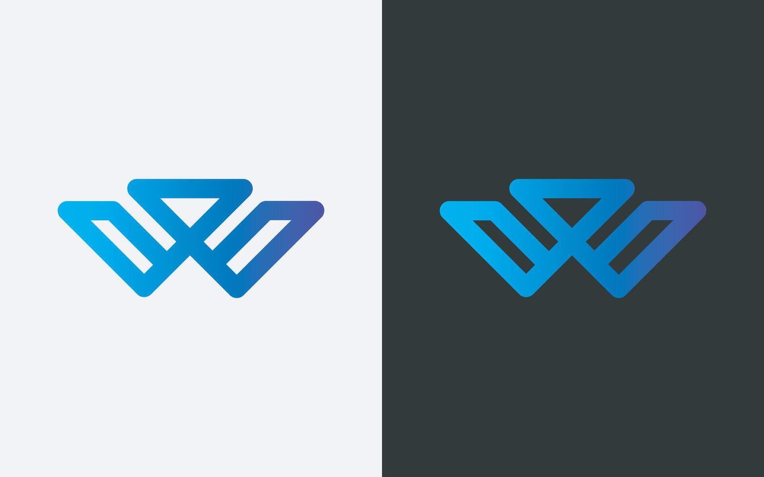Minimal and professional letter w abstract technology logo design template vector