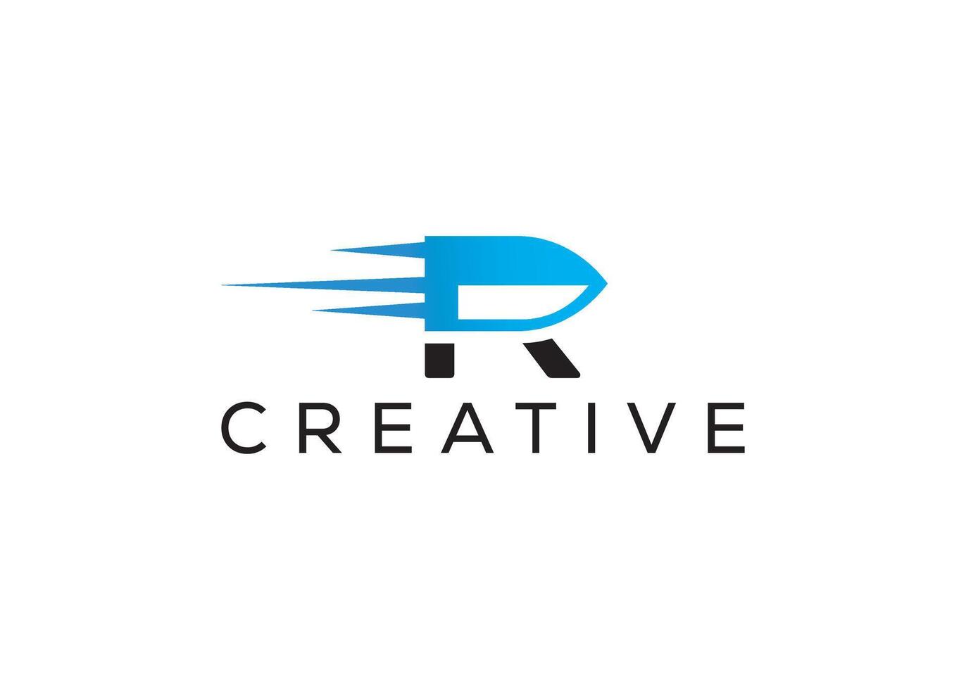 Minimal and professional letter R gun bullet logo design template vector