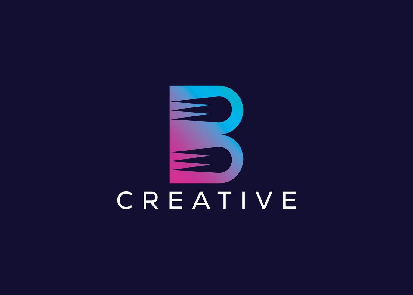 Minimal and professional abstract B icon logo design template vector
