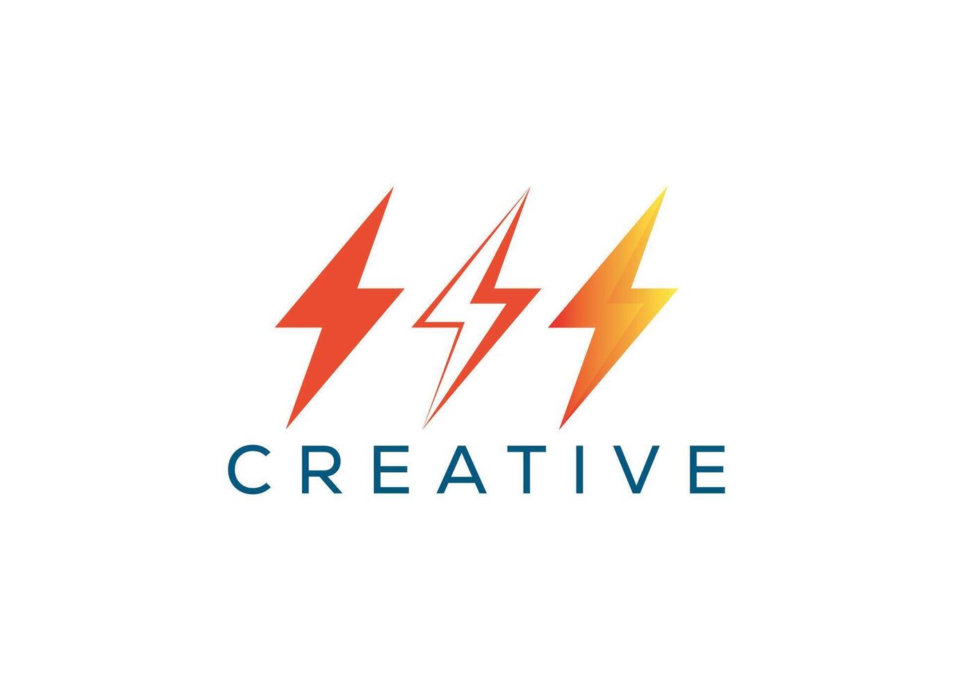 Minimal and professional thunder logo design template vector