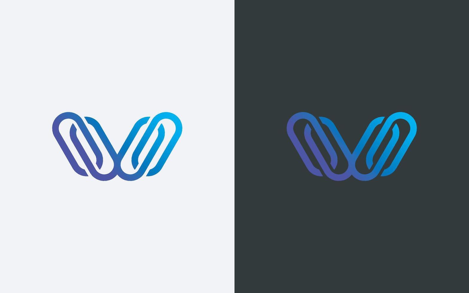 Minimal and professional letter w abstract technology logo design template vector