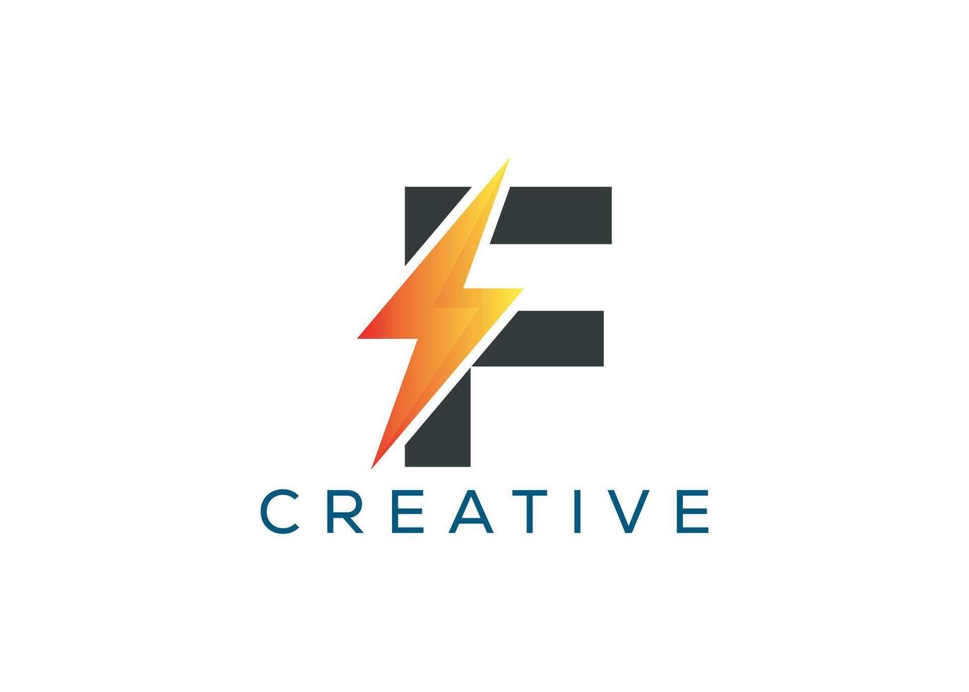 Minimal and professional Letter F thunder logo design template vector