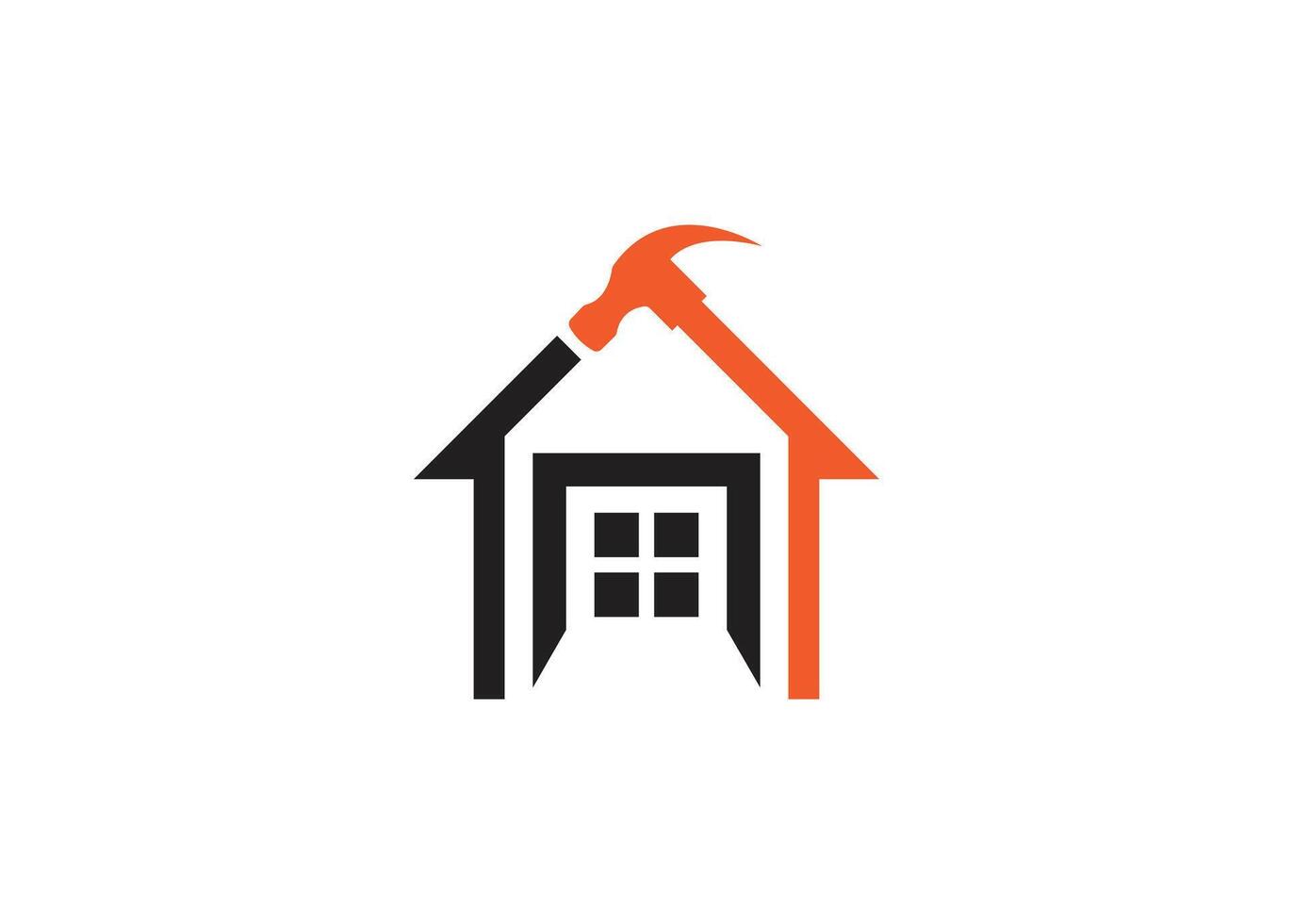 Minimal and professional home roofing logo design template. Simple Construction Building logo vector