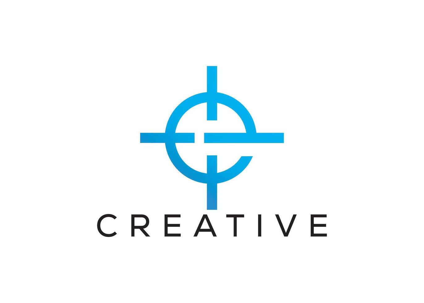 Minimal and professional letter e gun shoot target logo design template vector