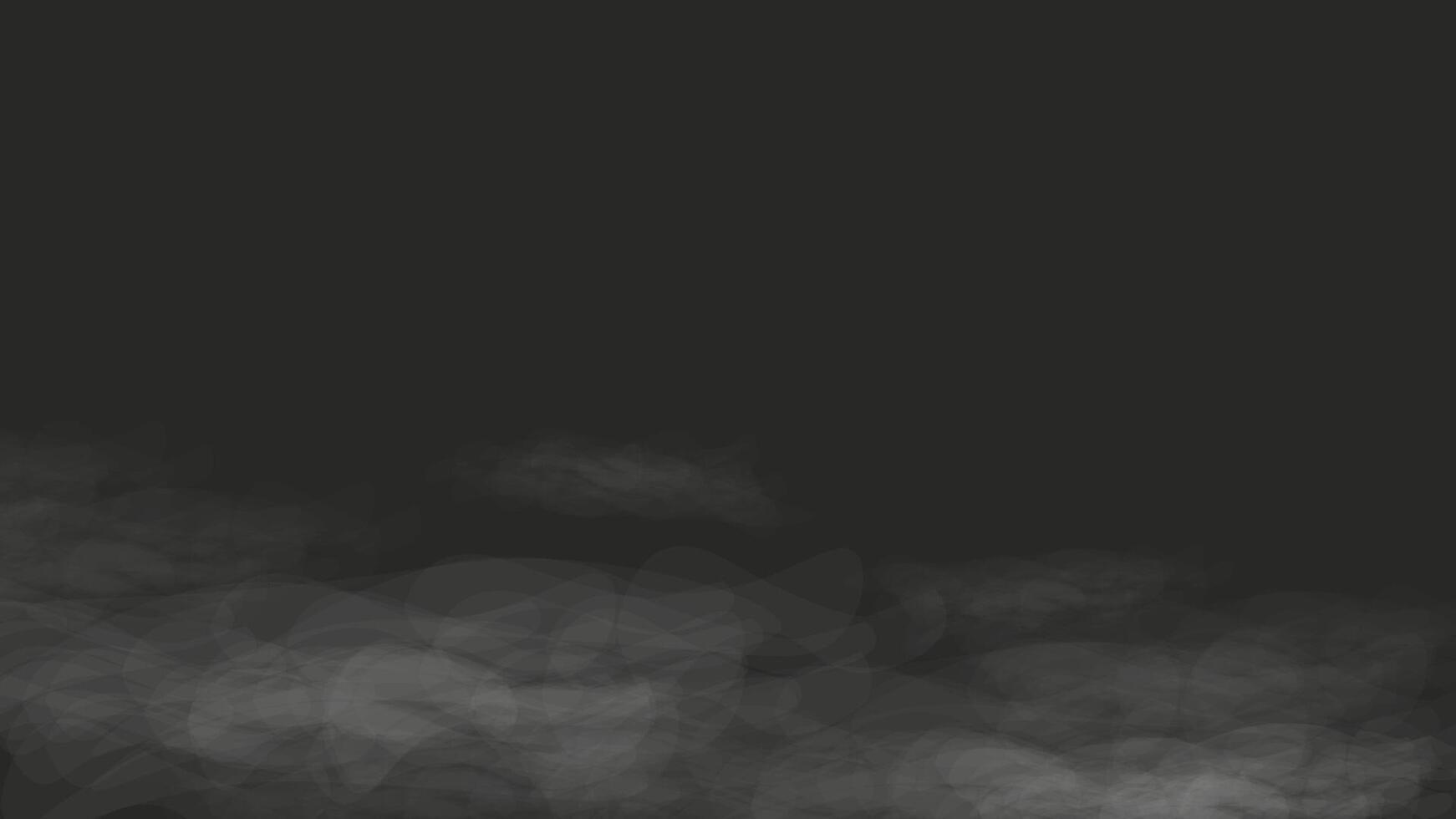 Smoke Vapor cloud overlay effect Realistic . White fog on dark background. Smoke from fire or cloud. Natural atmospheric phenomenon. vector
