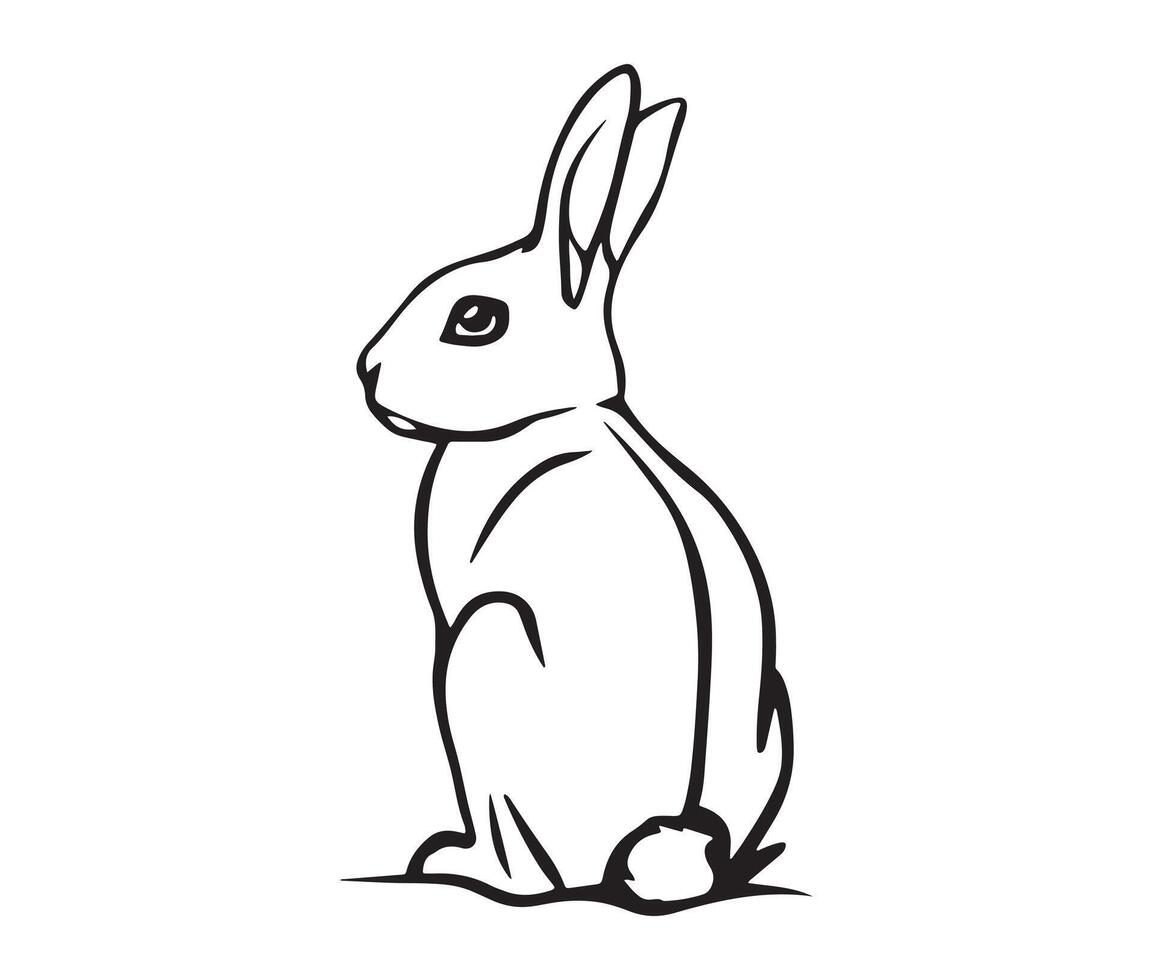 Outline illustration of a rabbit vector