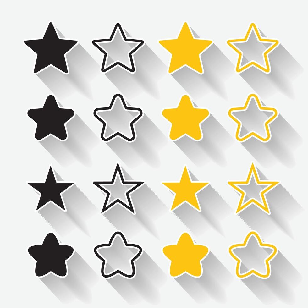 Star isolated icon. Stars icons. Stars collection. Golden Stars isolated on white background. vector