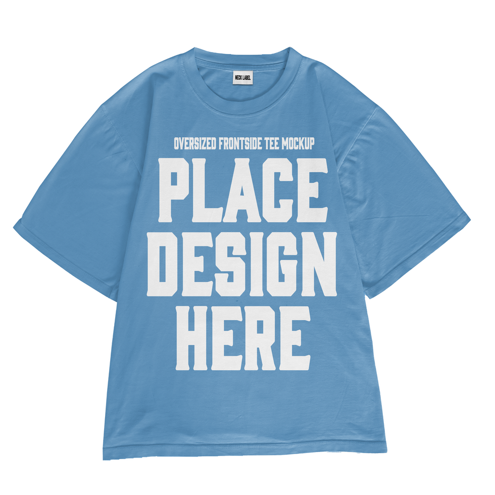 t-shirt mockup of a blue t-shirt with a white text mockup a3 psd