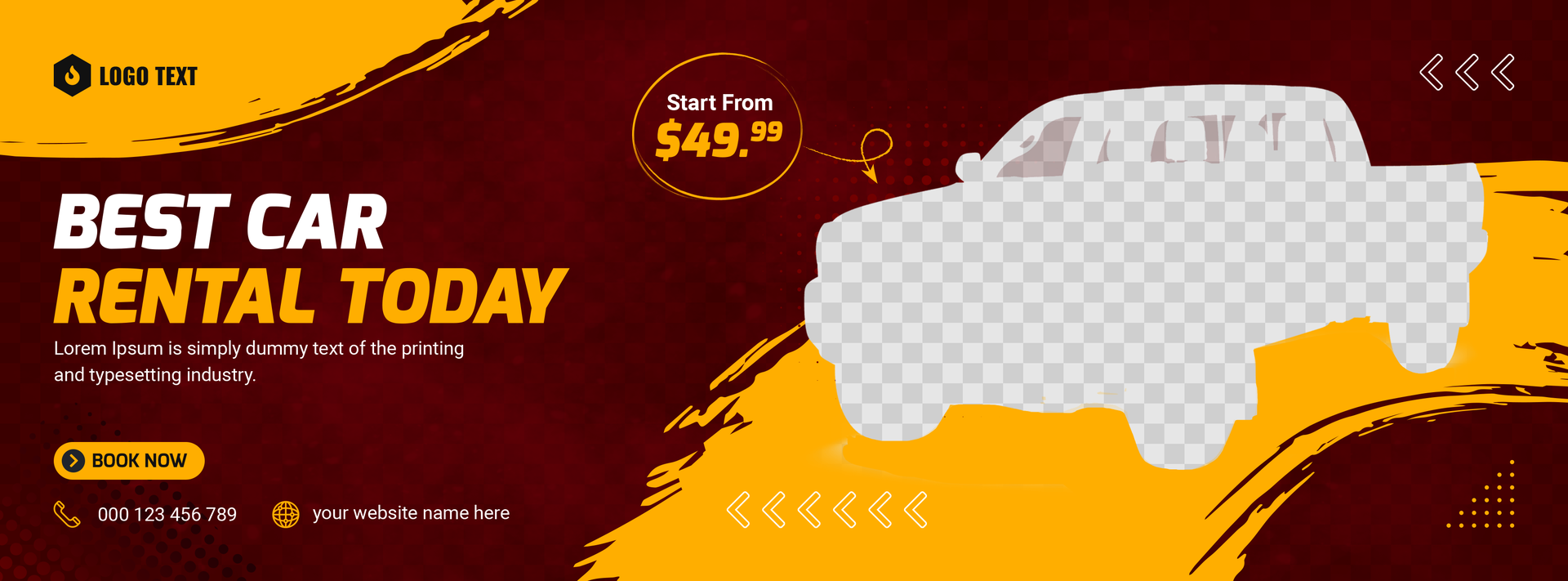 Car rent social media cover web banner post template psd
