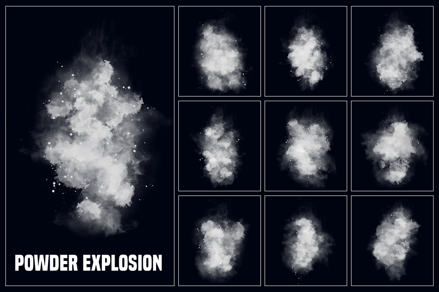 Fog smoke powder explosion background template set collection psd