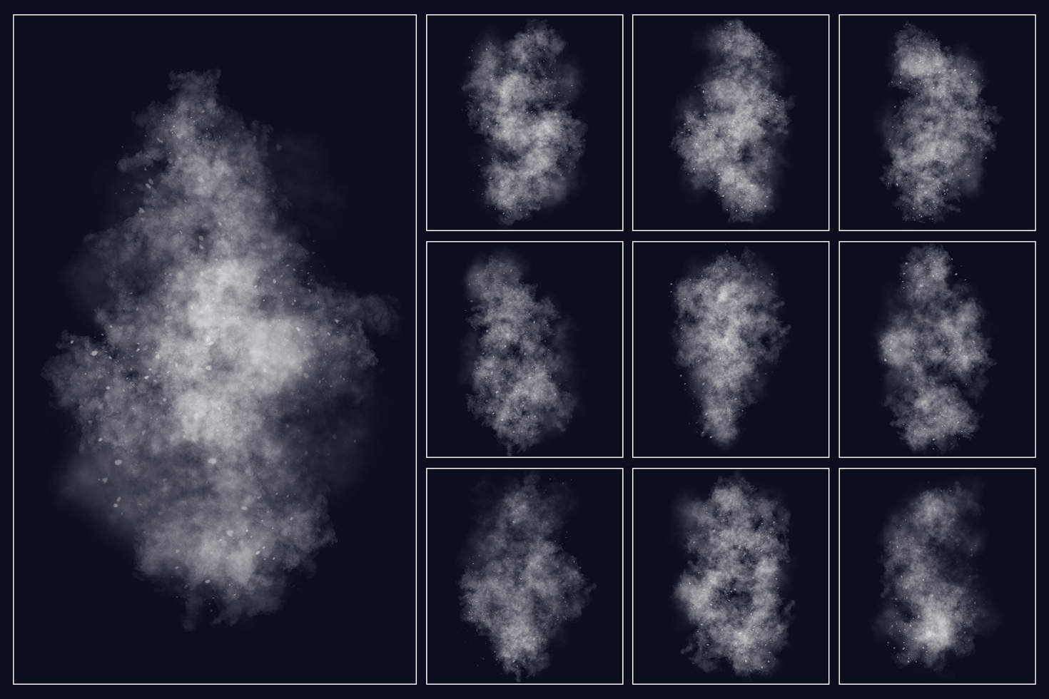 Fog smoke powder explosion background template set collection psd